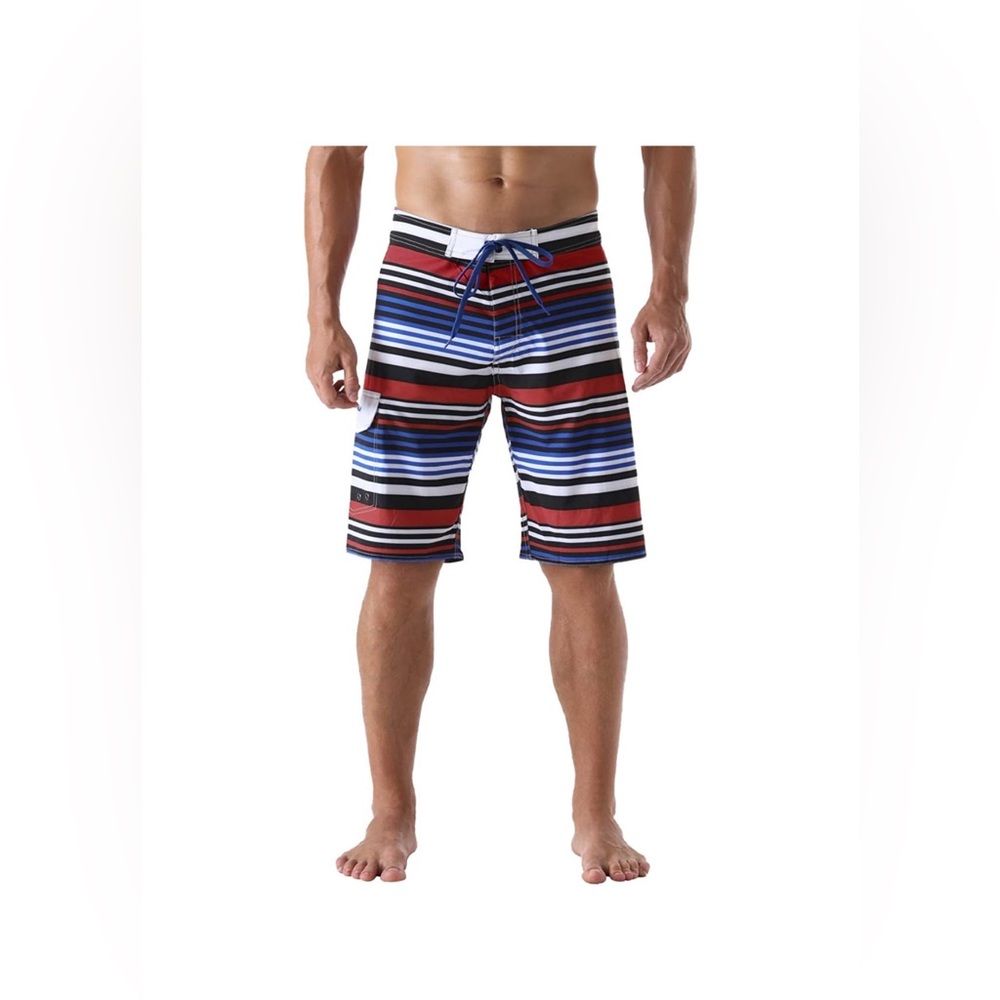 Unitop Men's Board Trunks Shorts - Colorful Striped - NWT Size 36